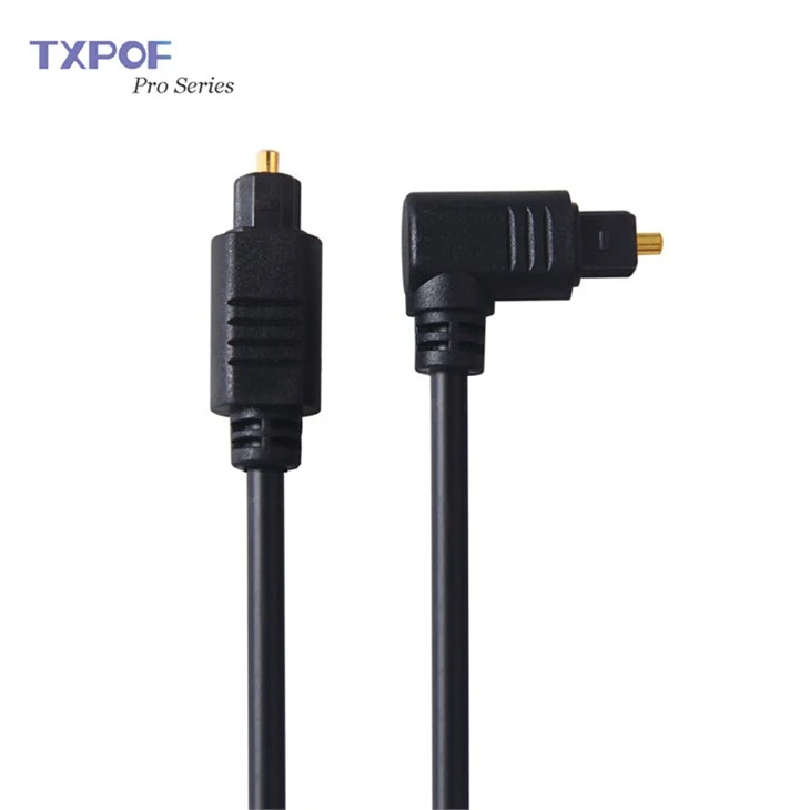 90 درجة Spdif الرقمية البصرية الصوت Toslink الكابلات